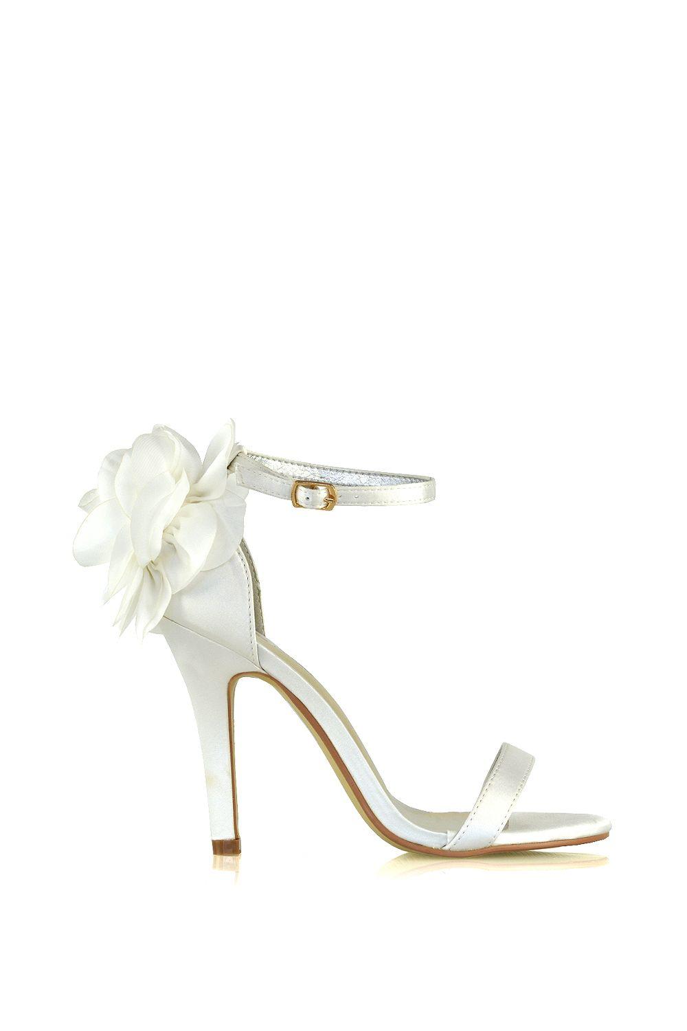 'Zola' Strappy Flower Bridal High Stiletto Heels by XY LONDON