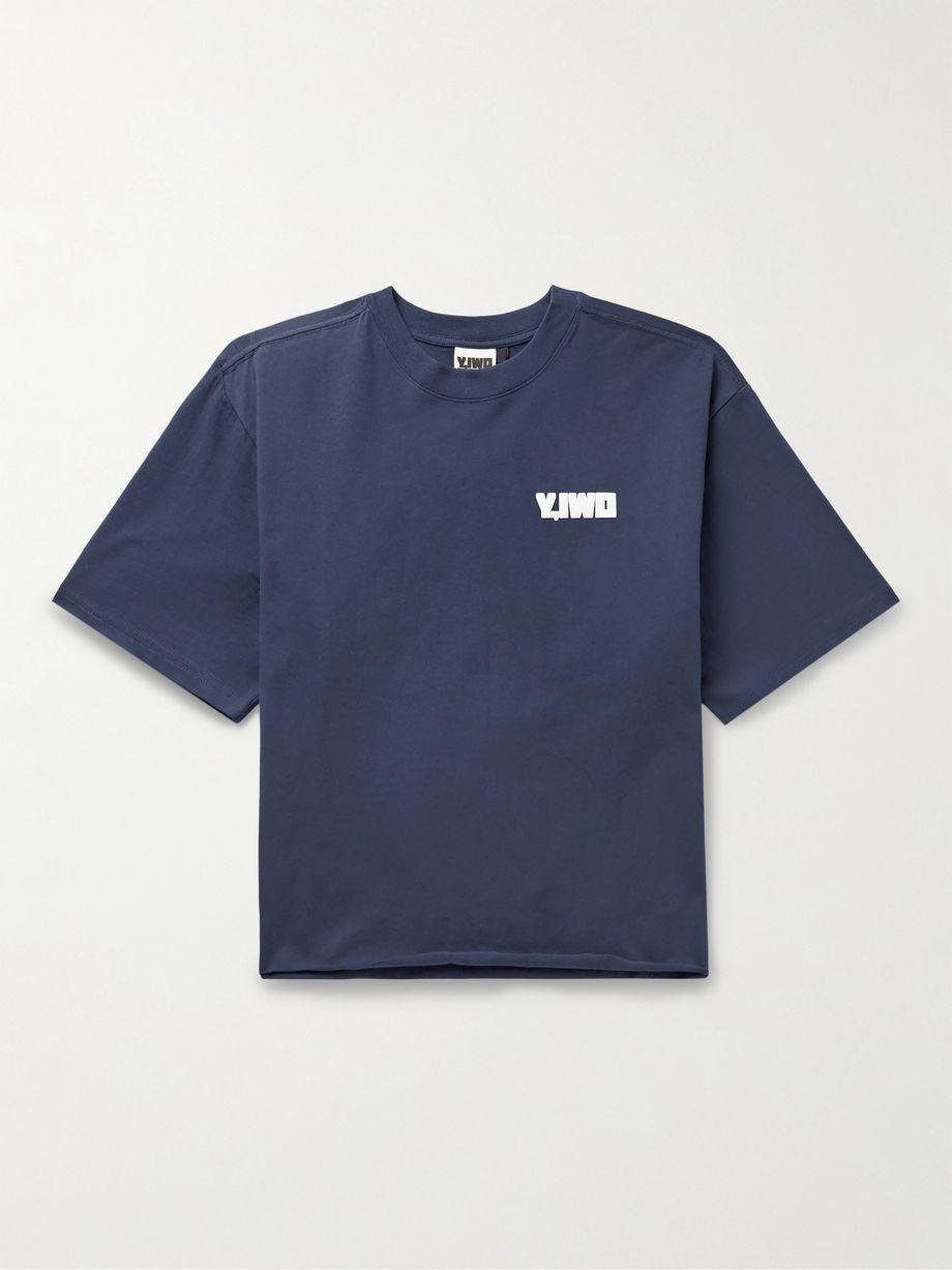 Cropped Logo-Print Cotton-Jersey T-Shirt by Y,IWO