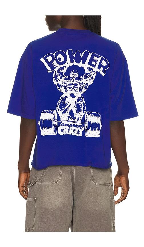 Y,IWO Power Crazy Crop Tee in Blue by Y,IWO