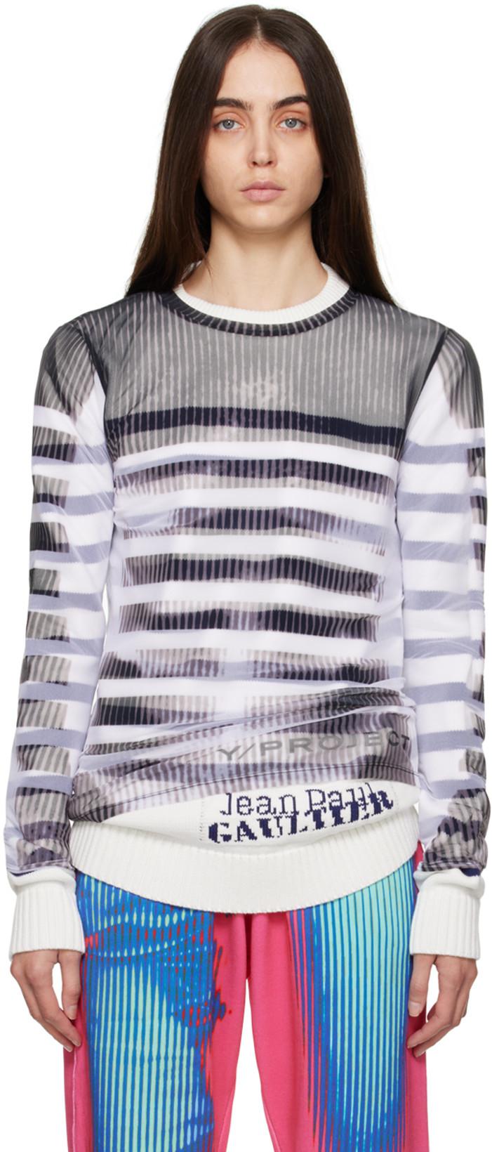 Black & White Jean Paul Gaultier Edition Marinière Sweatshirt by Y/PROJECT