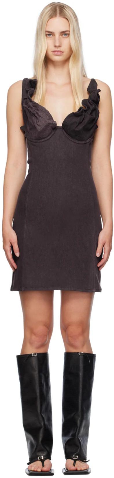 Purple Plunging Neck Denim Minidress by Y/PROJECT