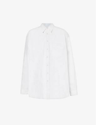 Scrunched brand-embroidered cotton shirt by Y/PROJECT