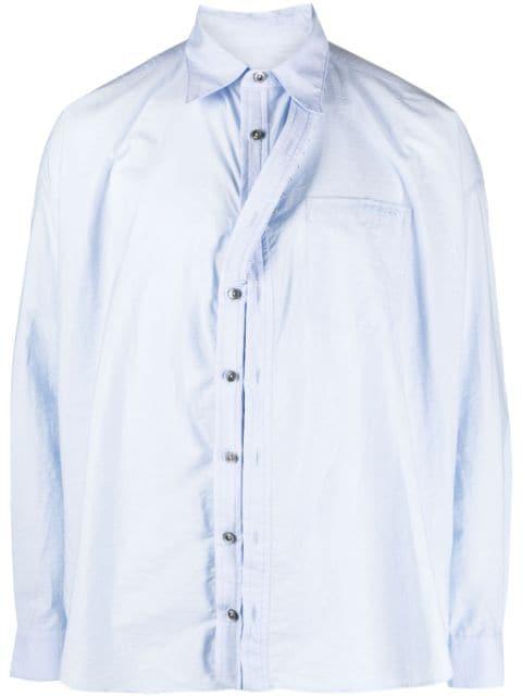 asymmetric cotton-blend shirt by Y/PROJECT