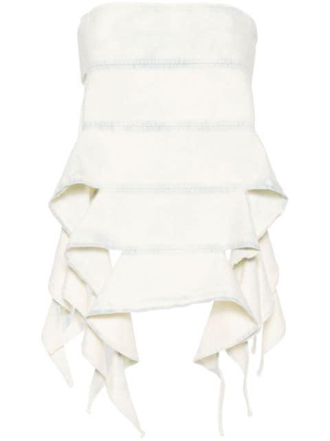 bandeau-style denim top by Y/PROJECT