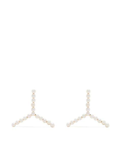 brass pearl earring by Y/PROJECT