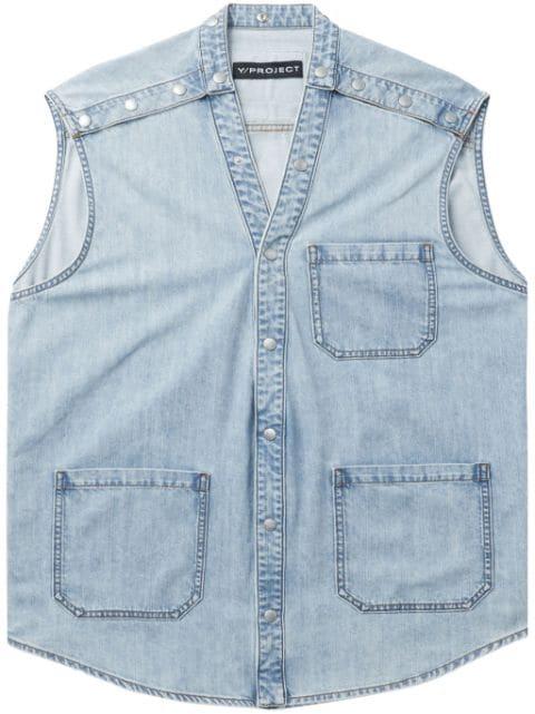 patch pocket detailing denim vest by Y/PROJECT