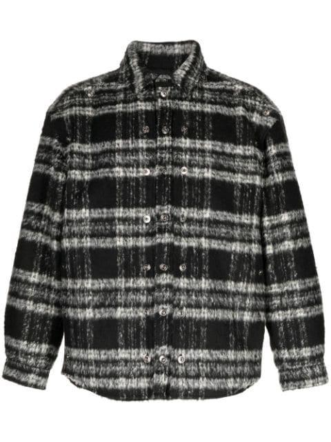 textured stripe-pattern shirt jacket by Y/PROJECT