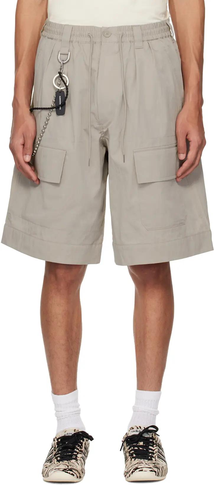 Beige Wide Leg Cargo Shorts by Y3