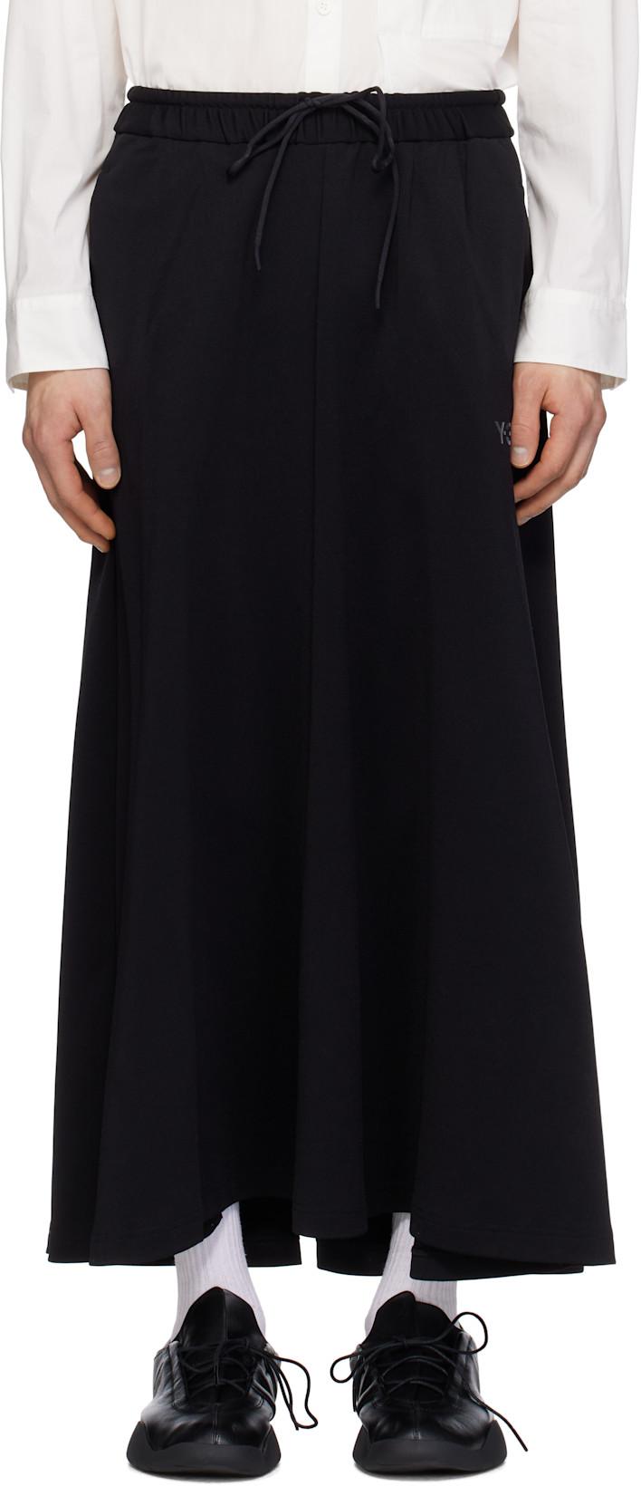 Black 3-Stripe Track Midi Skirt by Y3