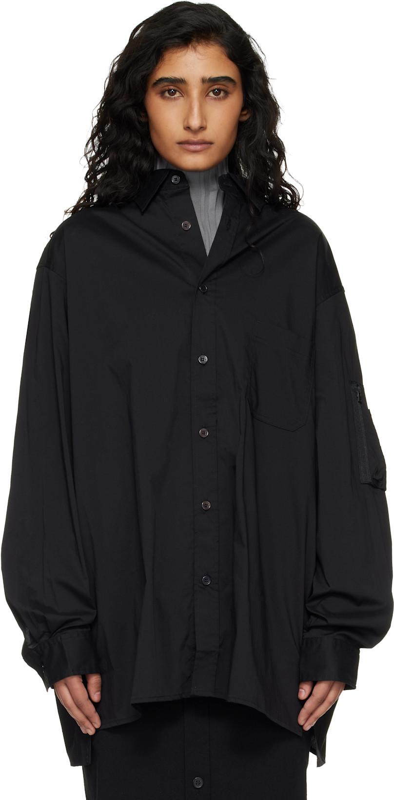 Black Cotton Long Sleeve Shirt by Y3