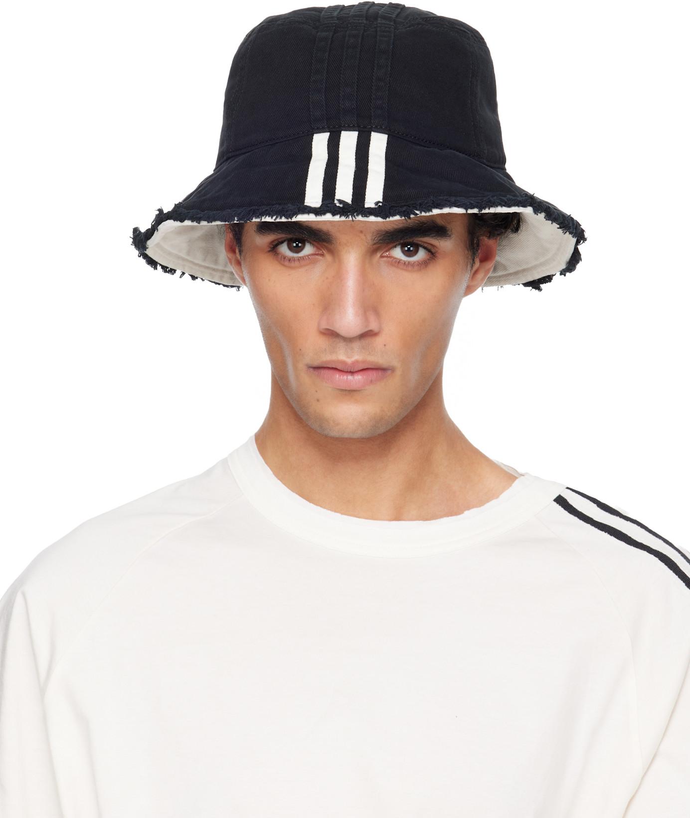 Black Denim Stripes Bucket Hat by Y3
