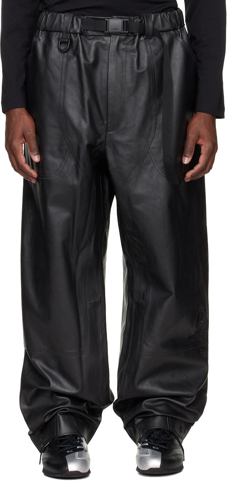 Black Mercedes-AMG F1 Edition Racing Leather Pants by Y3