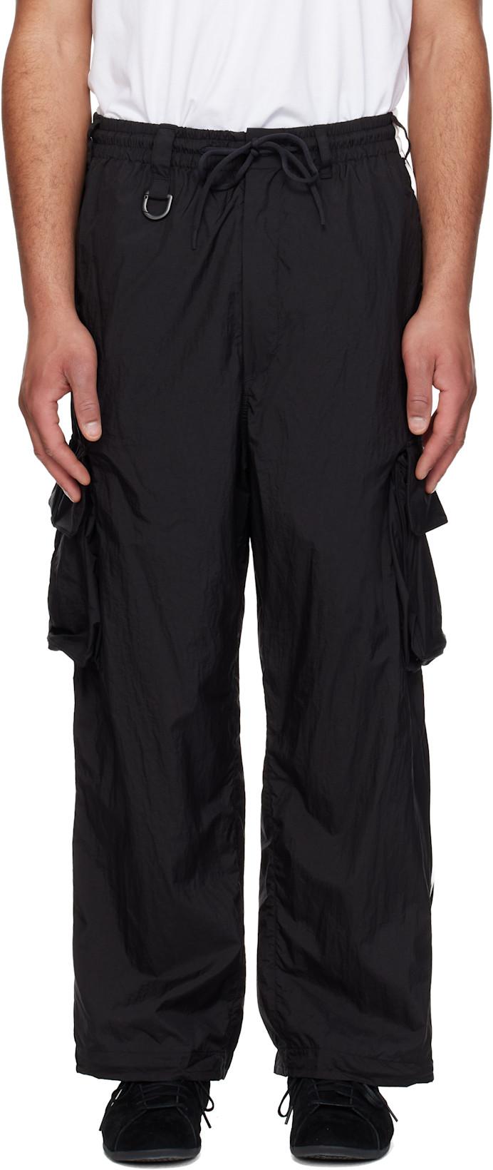Black Nylon Wired 3 Stripes Cargo Pants by Y3