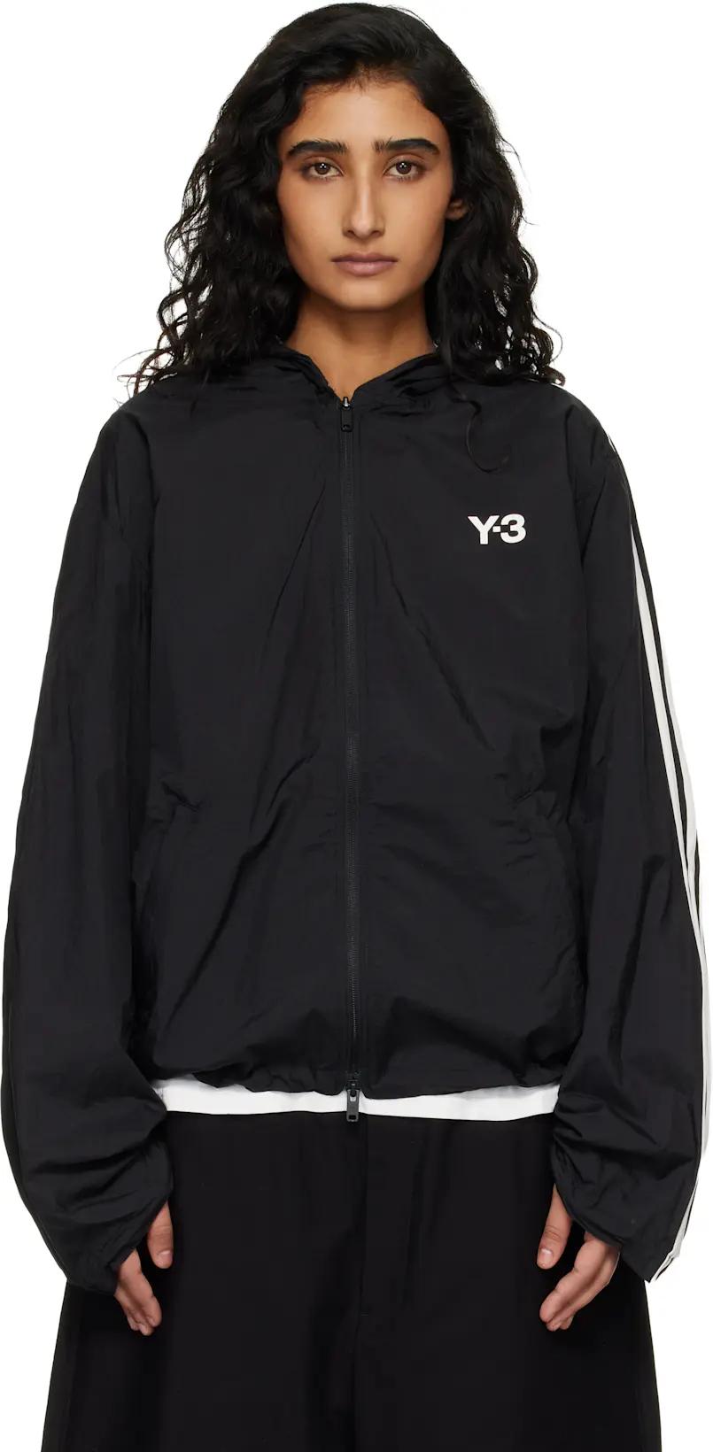 Black Nylon Wired 3 Stripes Track Jacket by Y3