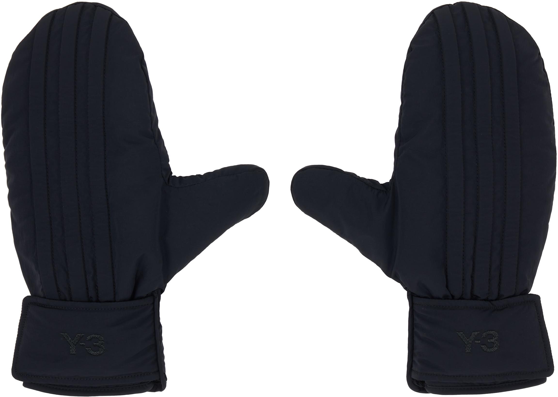 Black Padded Mitts by Y3