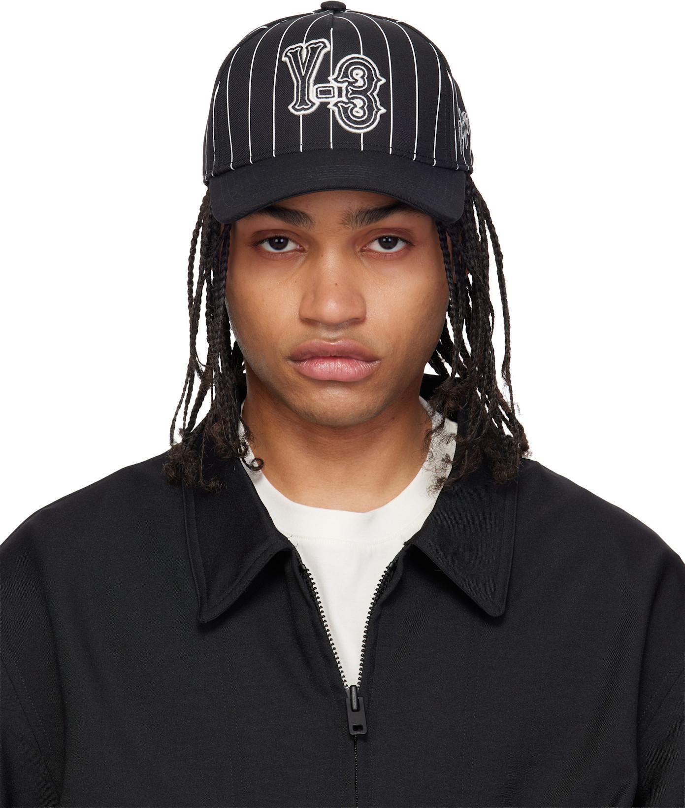 Black Pinstripe Cap by Y3