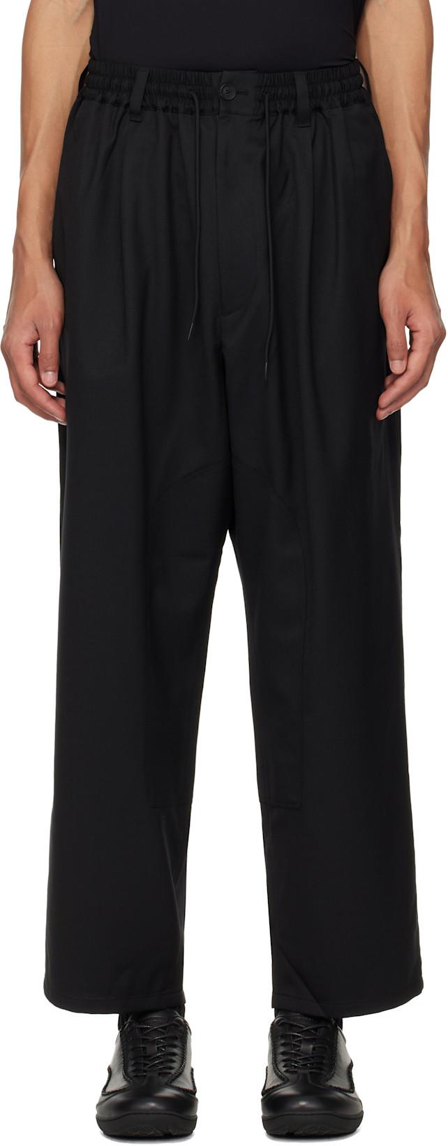 Black Refined Wool Track Pants by Y3