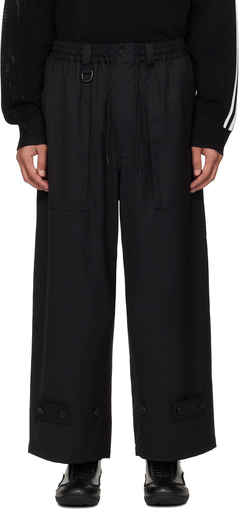 Black Sport Uniform Wide Leg Trousers by Y3