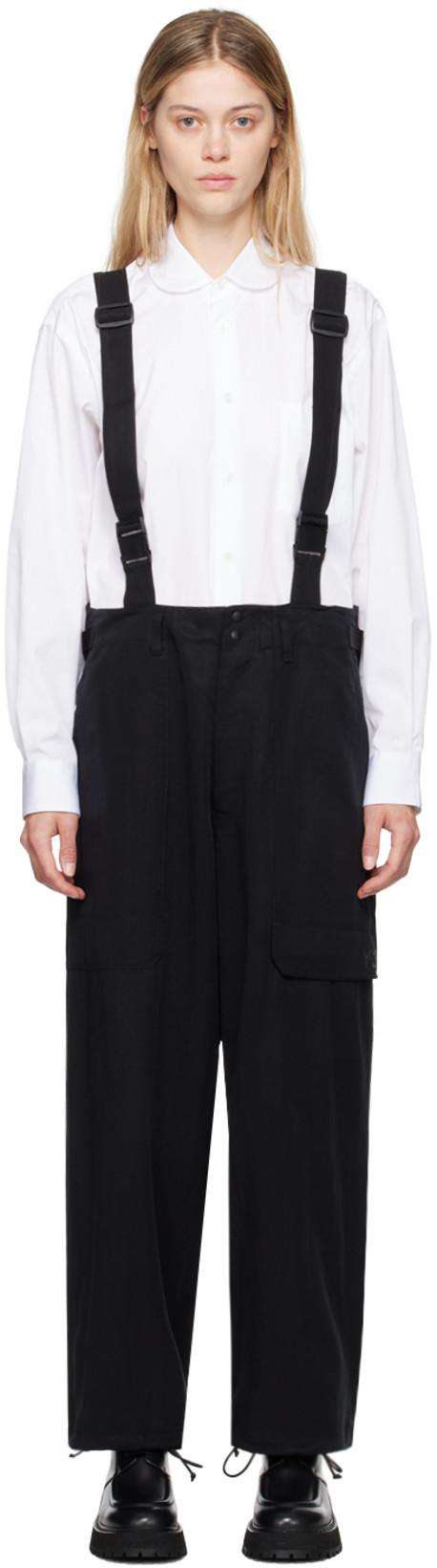 Black Suspender Cargo Pants by Y3