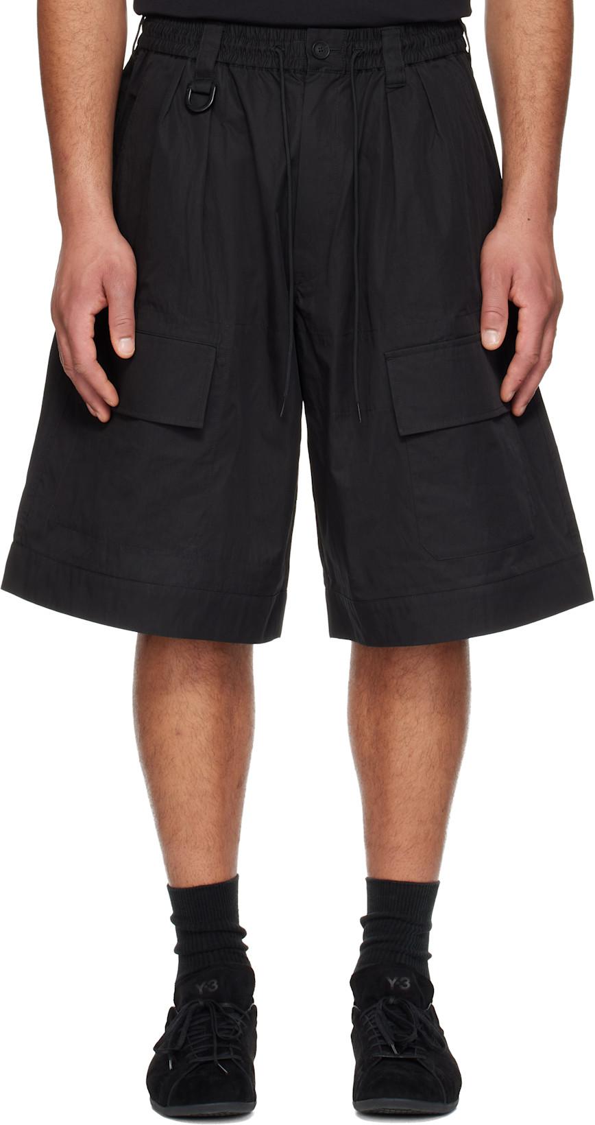 Black Wide Leg Shorts by Y3