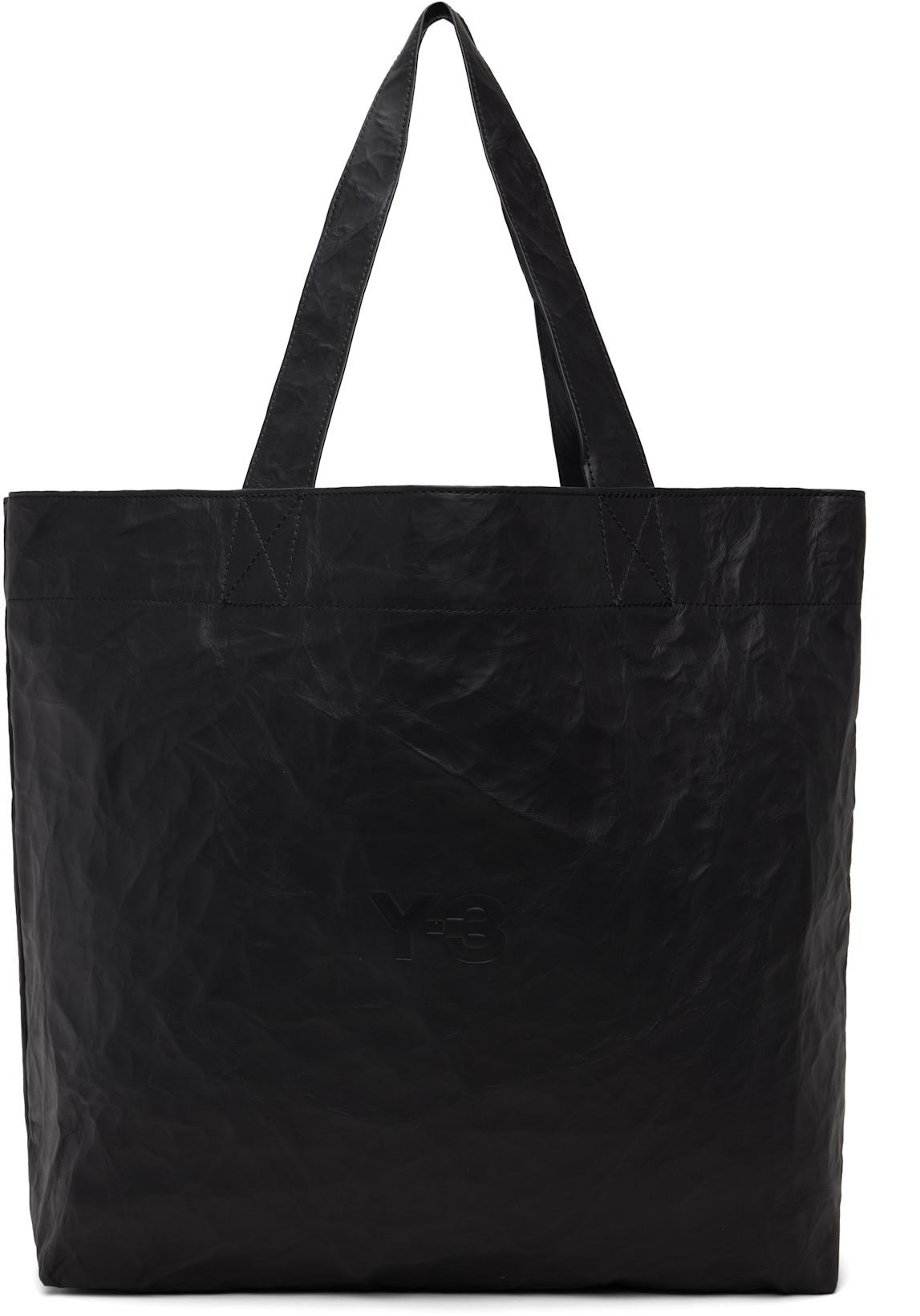 Black 'Y-3' Leather Tote by Y3