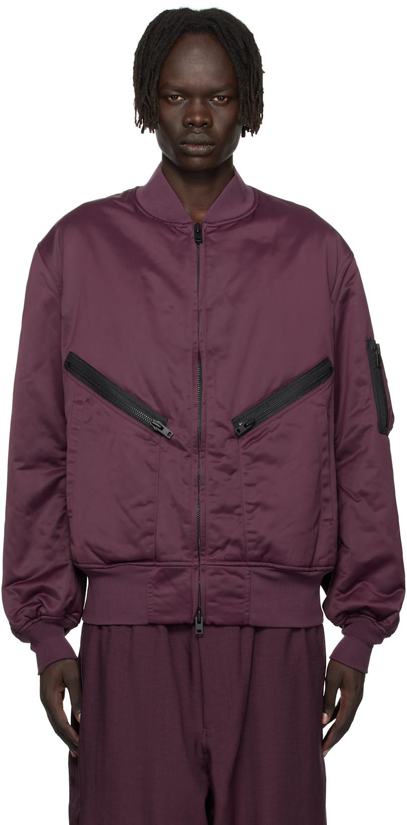 Burgundy Insulated Bomber Jacket by Y3