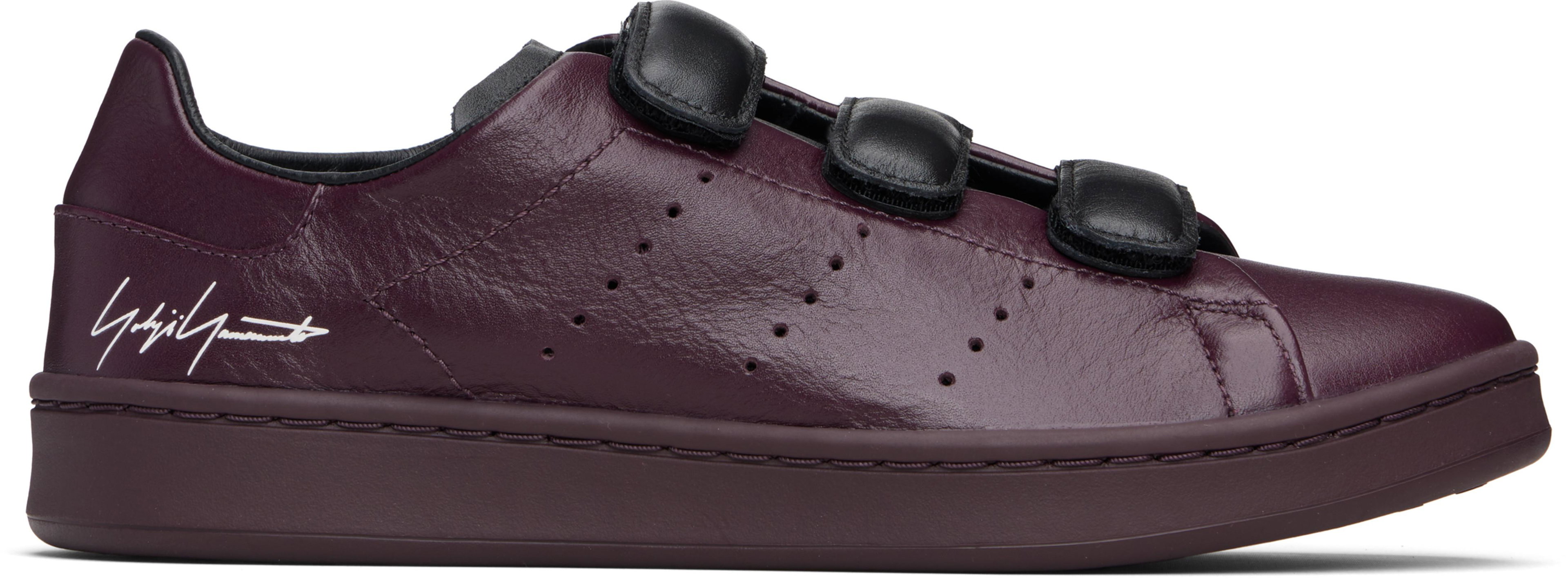 Burgundy Stan Smith Hook-And-Loop Sneakers by Y3