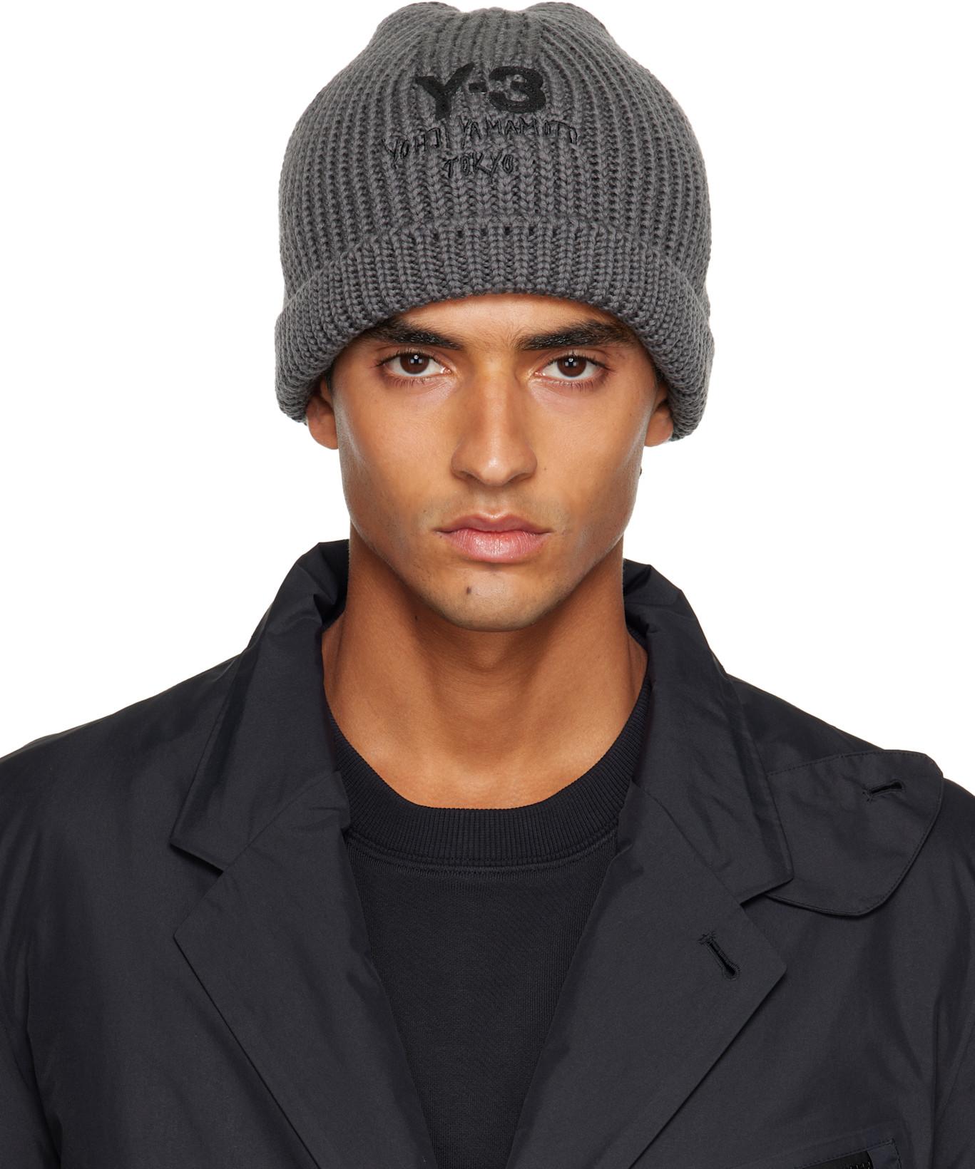 Gray Chunky Knit Beanie by Y3