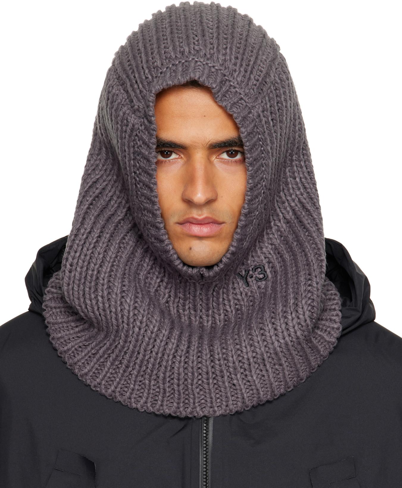 Gray Knitted Hood Balaclava by Y3