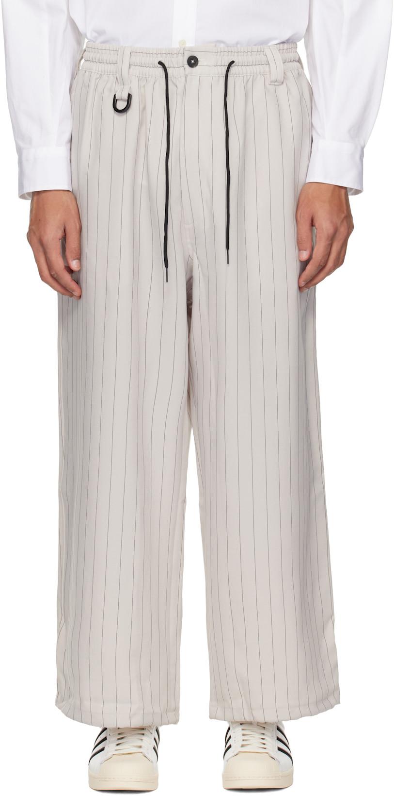 Gray Pinstripe Sport Uniform Track Pants by Y3