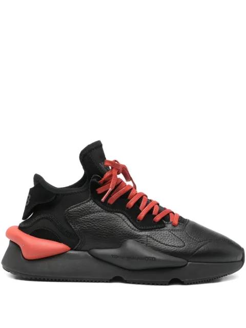 Kaiwa leather-panelled lace-up sneakers by Y3