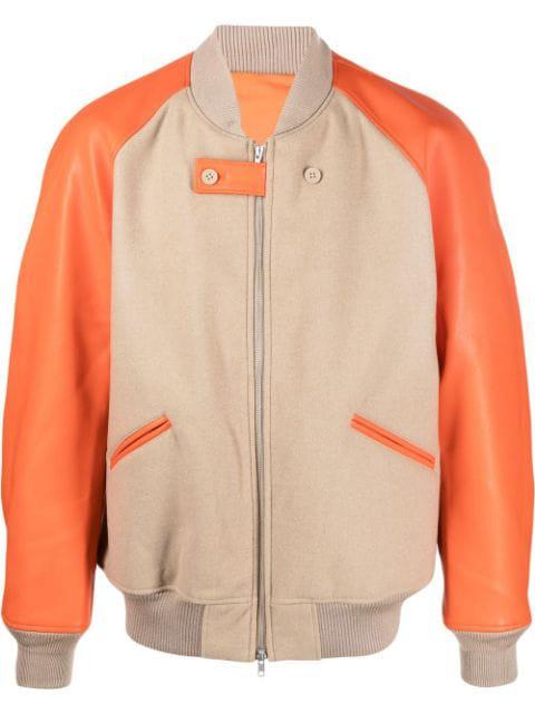 contrasting-panel bomber jacket by Y3