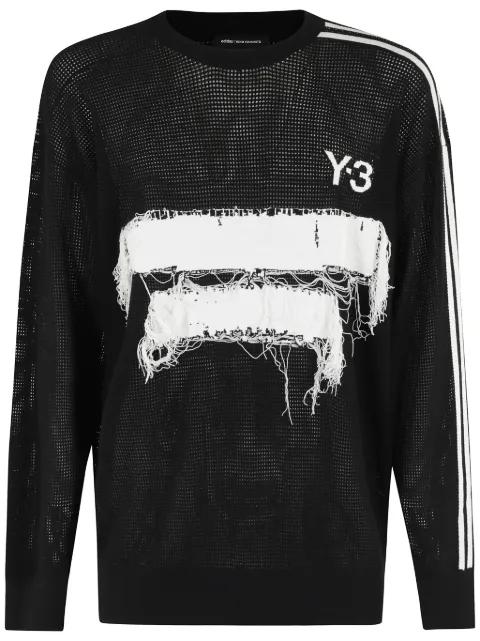 frayed-patch detailing sweatshirt by Y3