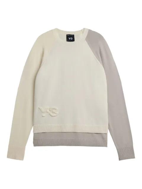 logo-embossed colour-block sweater by Y3