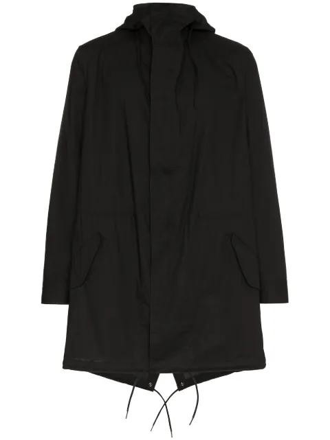 logo print hoodied parka by Y3