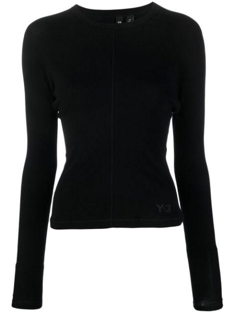 logo-print long-sleeve top by Y3