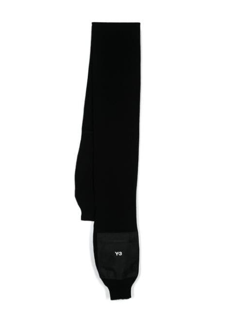 logo-print sleeve scarf by Y3