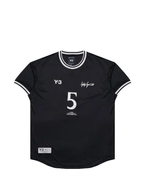 logo-print striped t-shirt by Y3