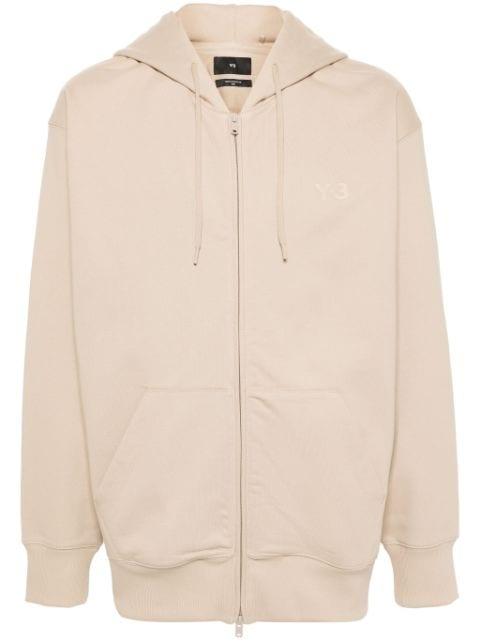 logo-print zip-up hoodie by Y3