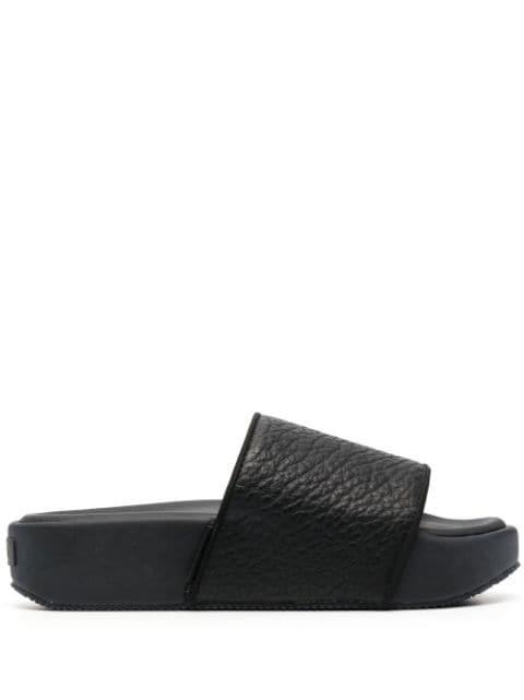 pebbled open-toe slides by Y3