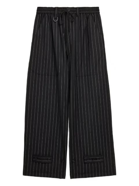pinstripe drawstring trousers by Y3