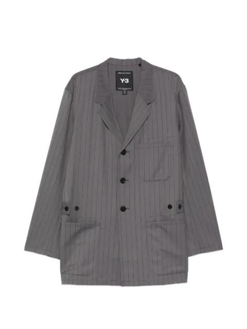 pinstripe-pattern single-breasted coat by Y3