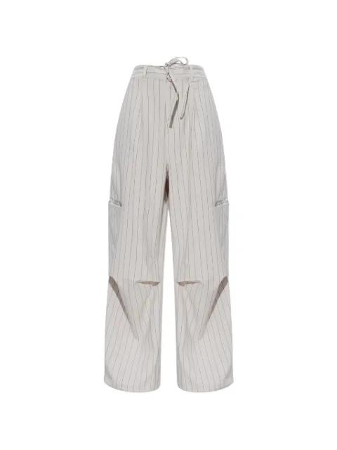 striped cutout trousers by Y3