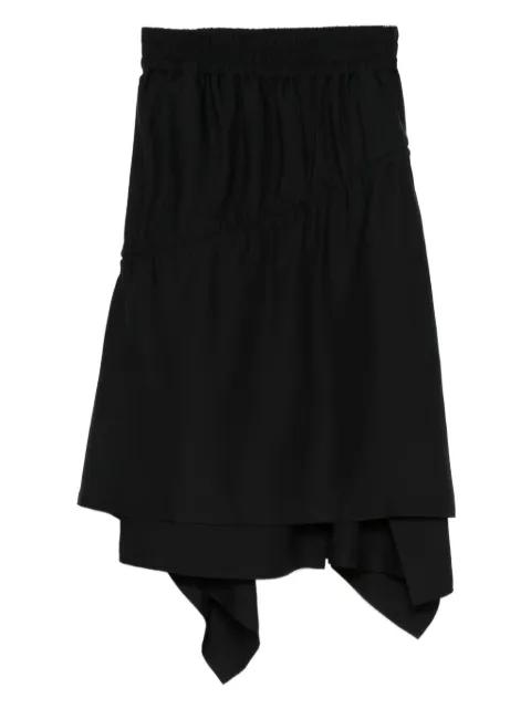 twill asymmetrical midi skirt by Y3