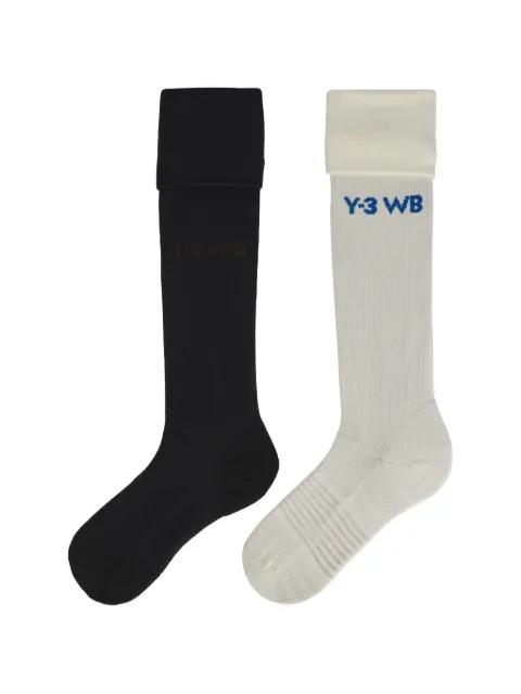 x Wales Bonner logo-print knee-high socks (set of two) by Y3