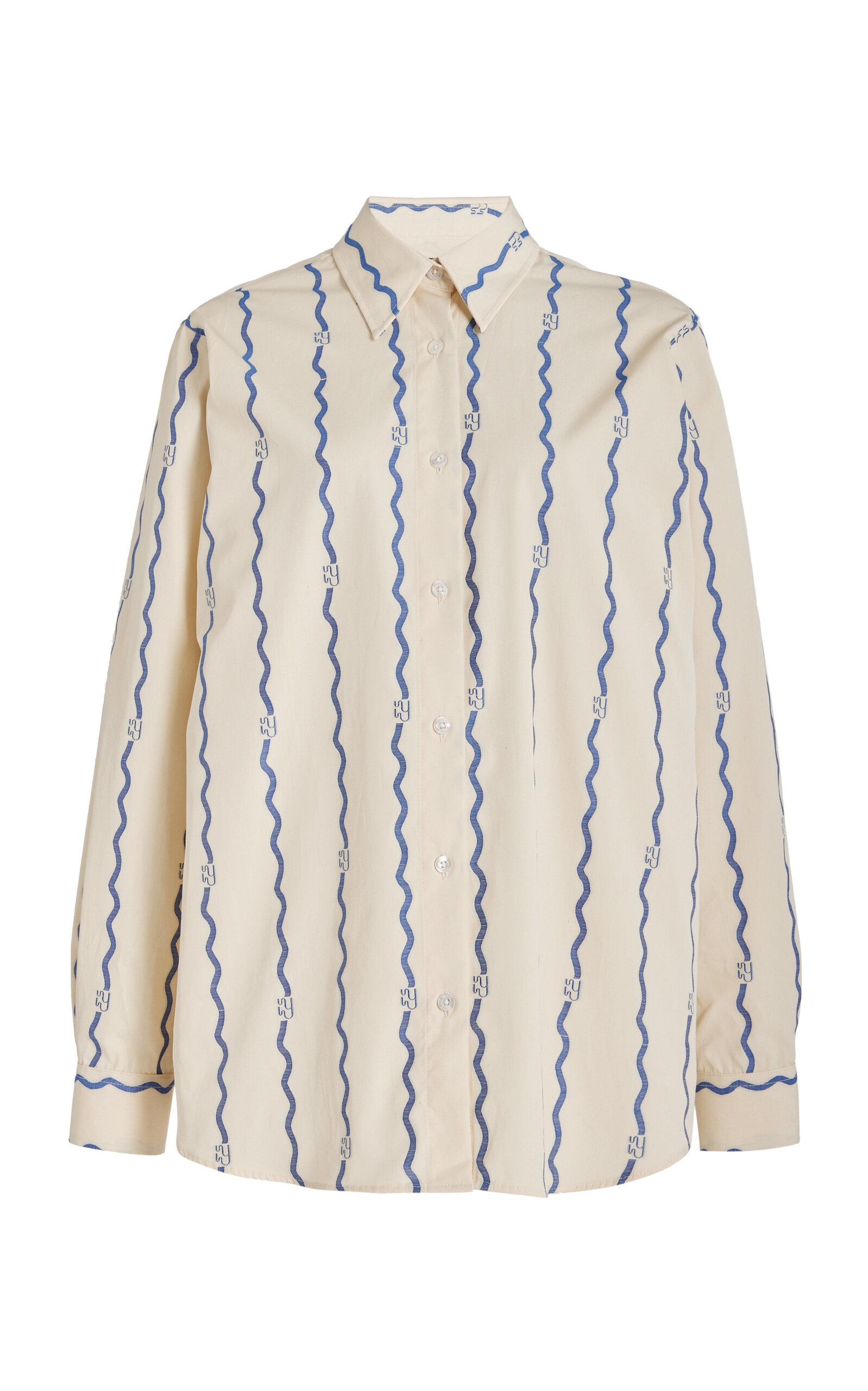 YAITTE Bouy Wave-Patterned Cotton Fil Coupé Shirt - Moda Operandi by YAITTE