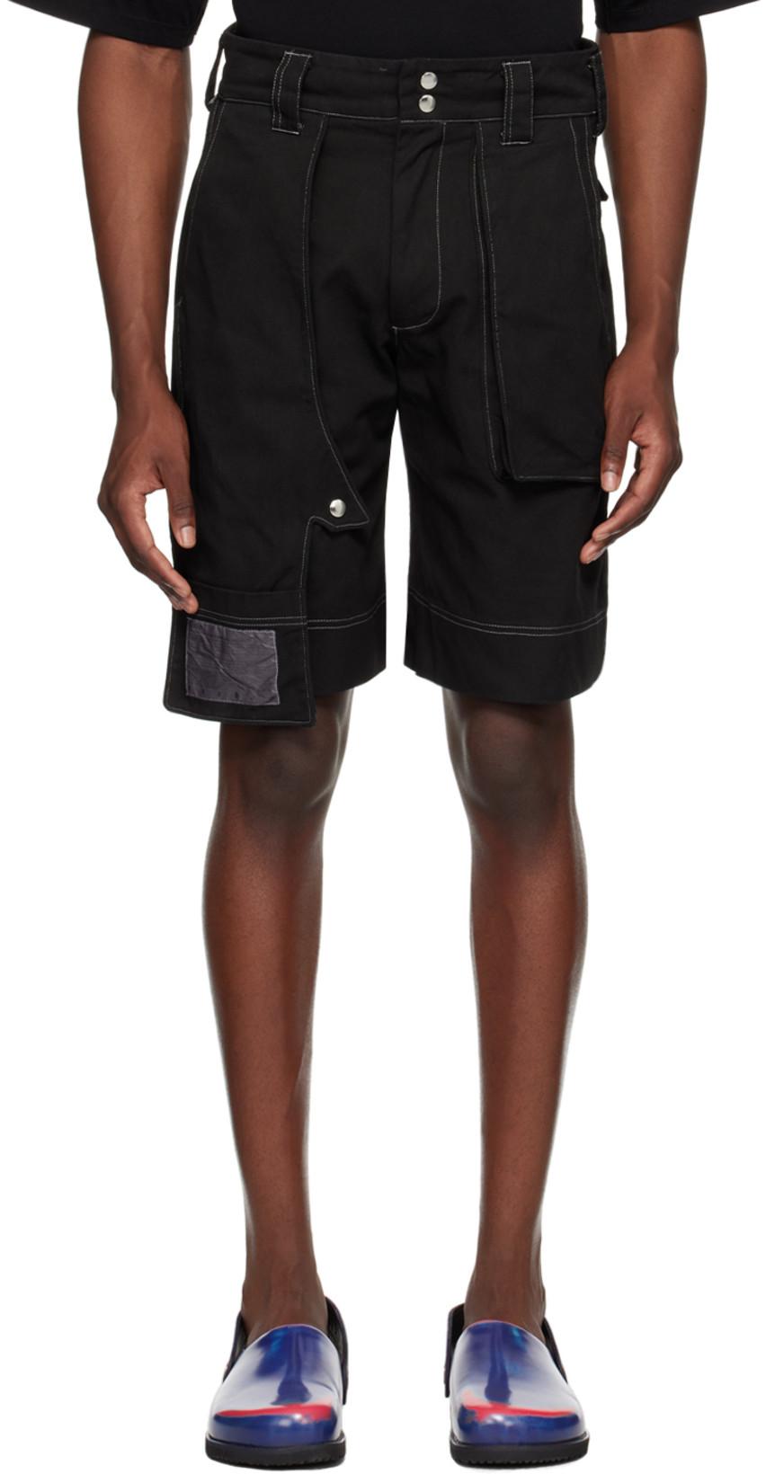 Black 7-Poc Denim Shorts by YAKU