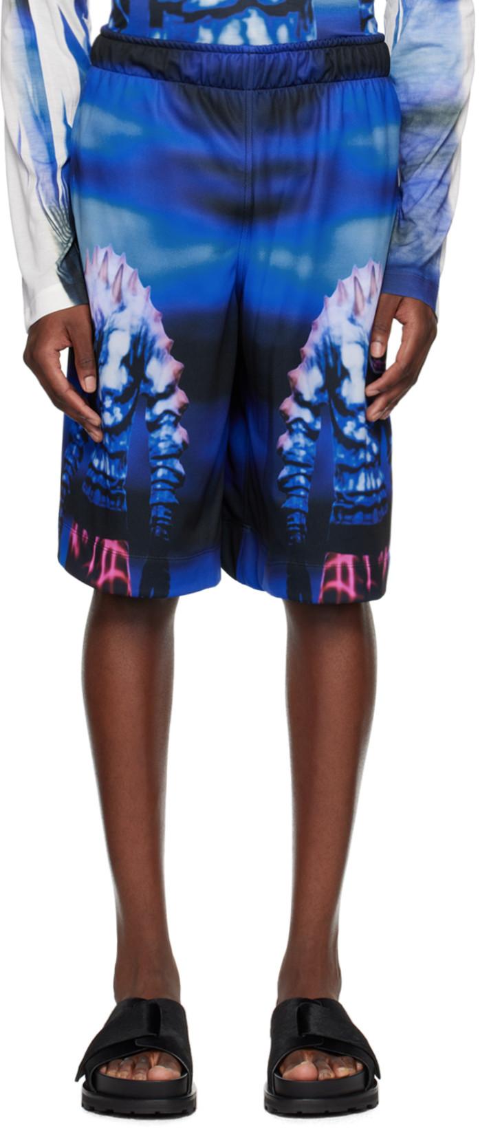Blue 300AD Kojo Shorts by YAKU