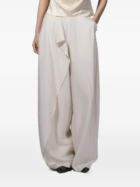 draped palazzo pants by YANGKEHAN