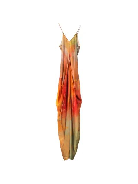 floral-print draped dress by YANGKEHAN